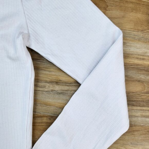 🔺️NWT Bozzolo White Notched Collar Long Sleeve Crop Top Medium - Picture 9 of 11